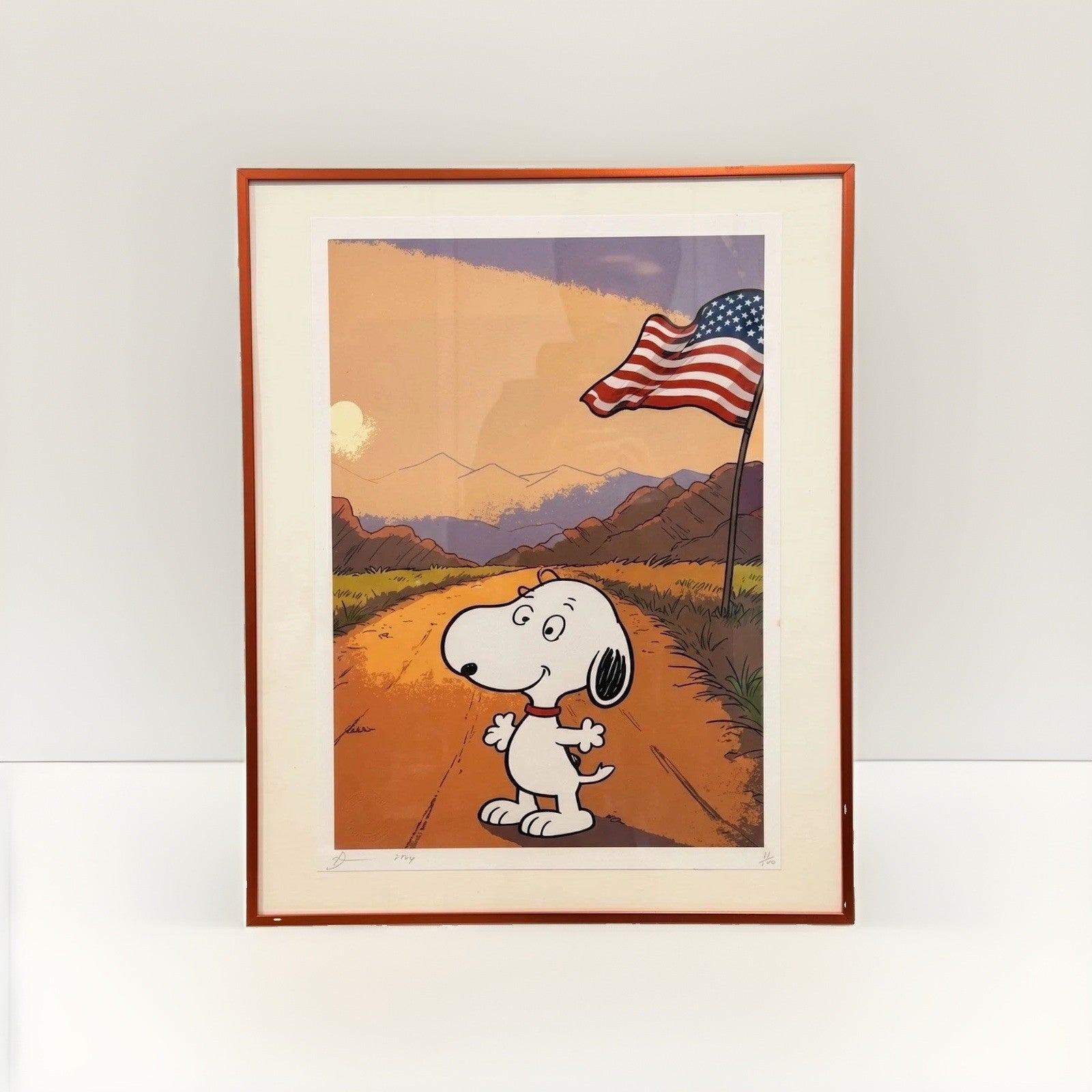 Death NYC — Snoopy American Flag Desert Framed