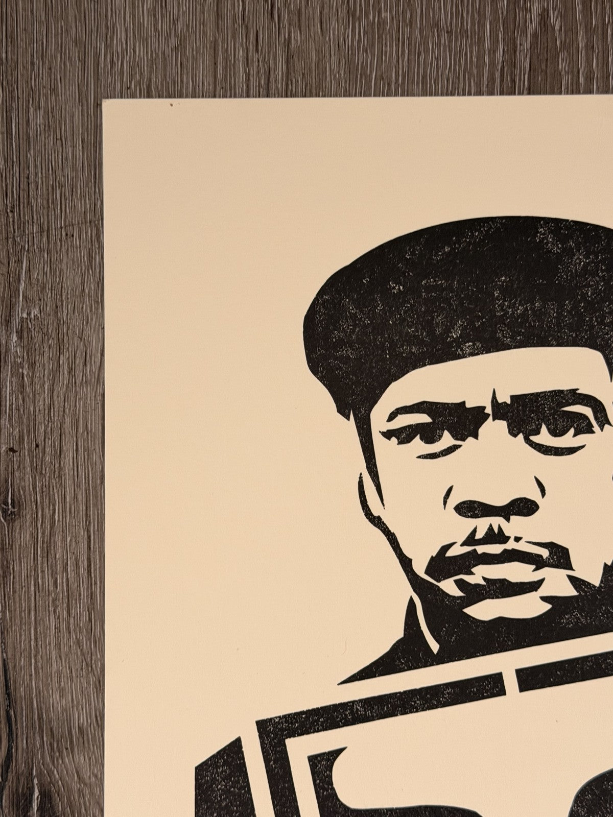 Shepard Fairey Signed Letterpress Print Man Holding Framed Art OBEY 10x13