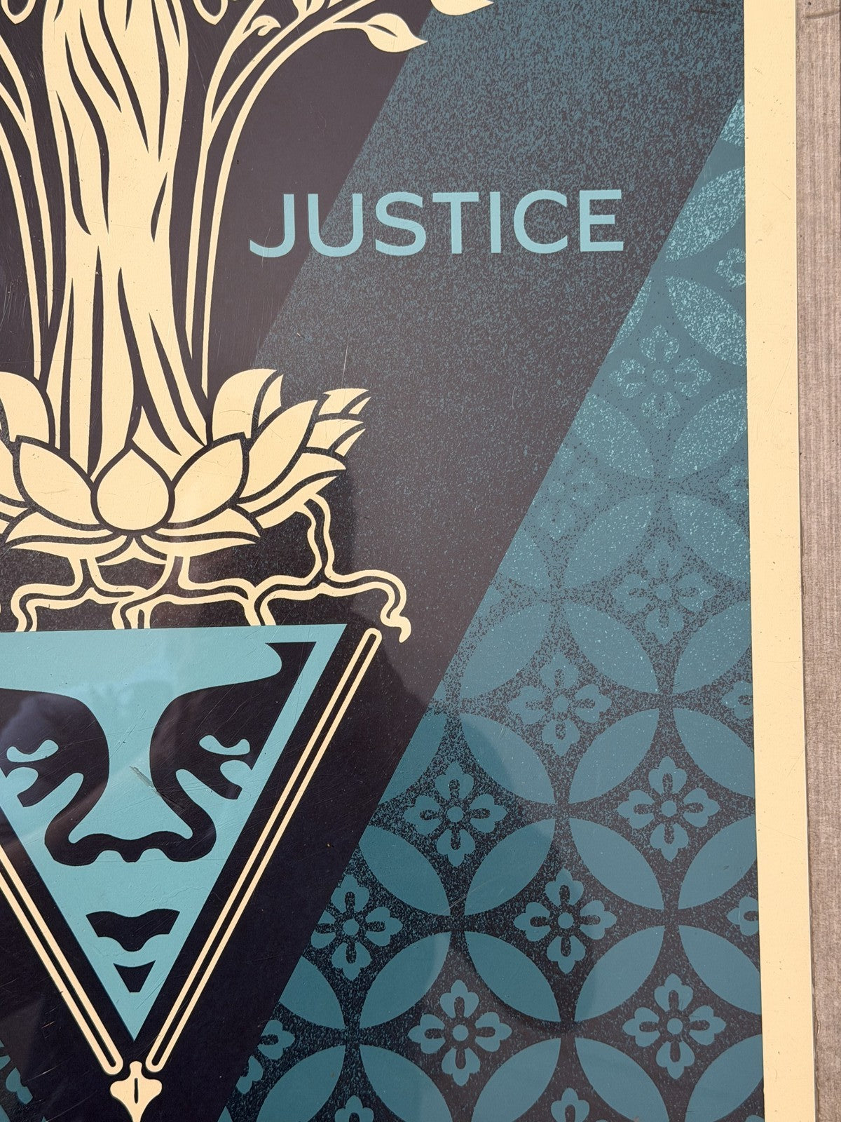 Shepard Fairey Peace and Justice Angel Signed Screen Print OBEY Giant Teal