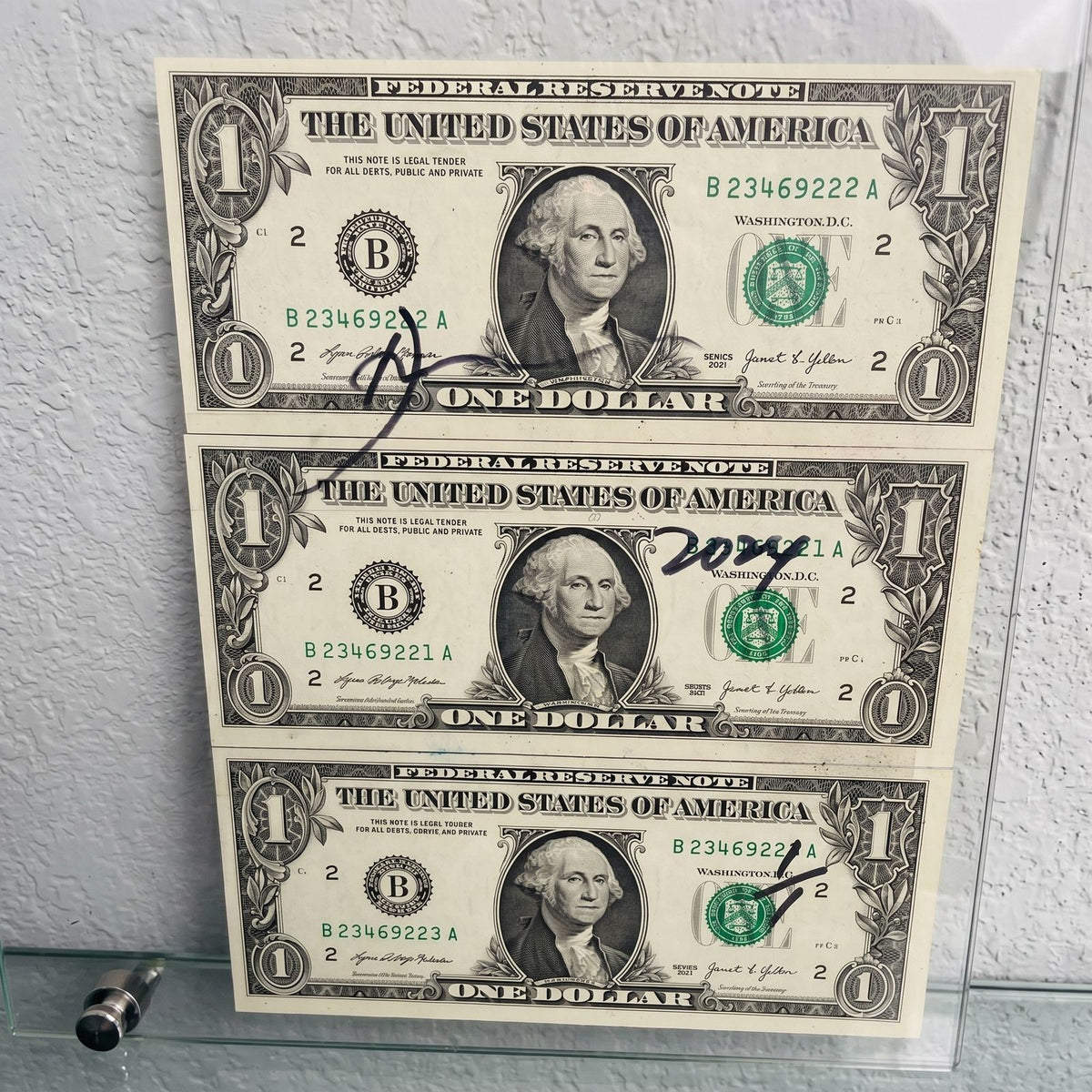 Death NYC 1/1 Rolex Daytona Mixed Media on $1 Bills with COA, Framed Art