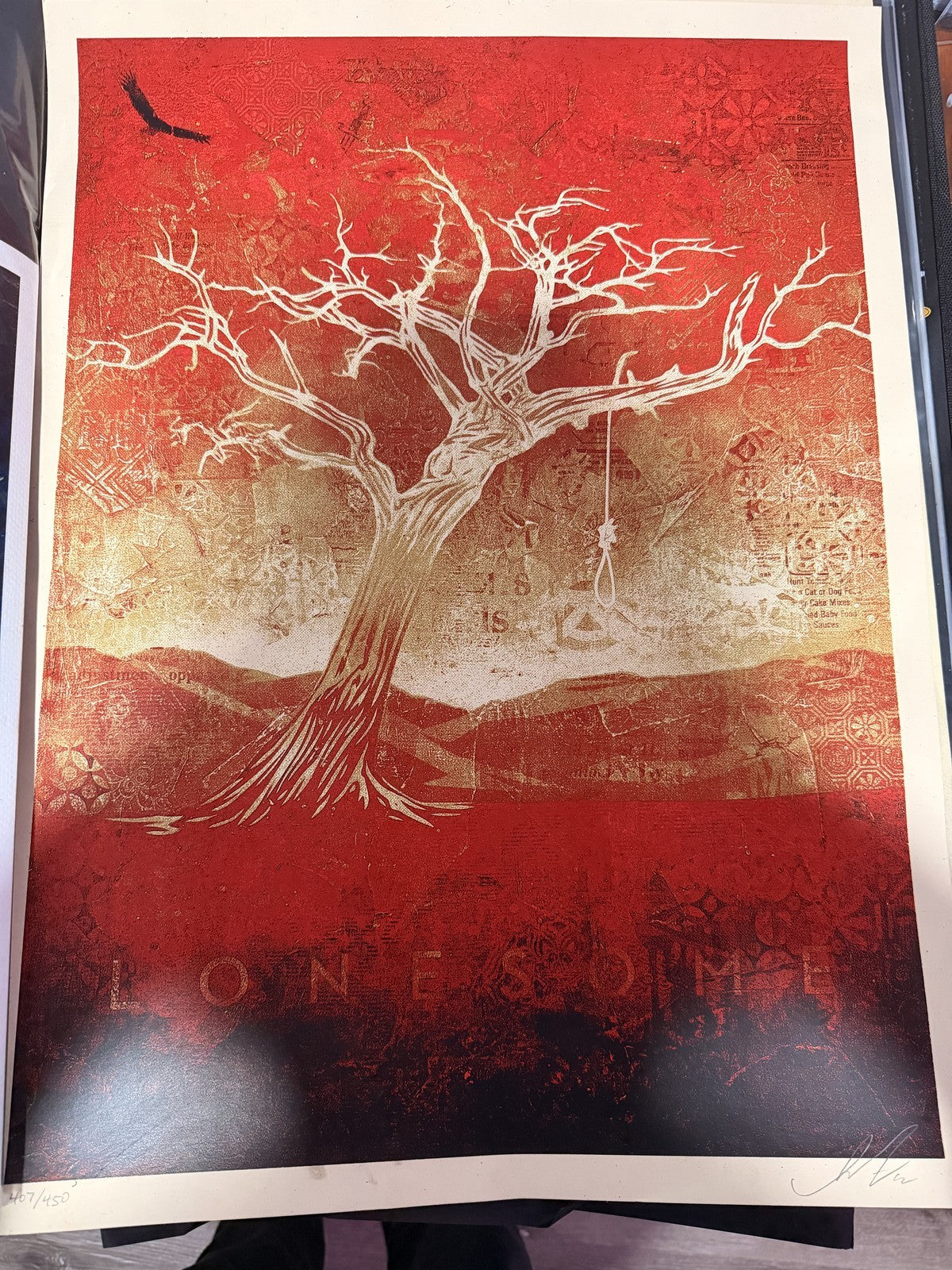 Shepard Fairey Lonesome Signed Numbered Screen Print Obey Giant 407/450