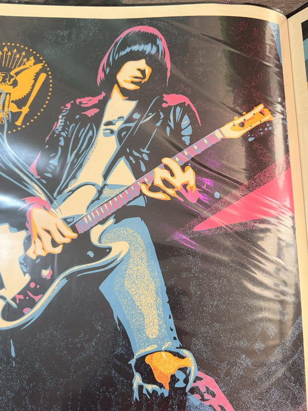 Shepard Fairey Johnny Ramone Smokin Strings Signed 596/600 Screen Print OBEY