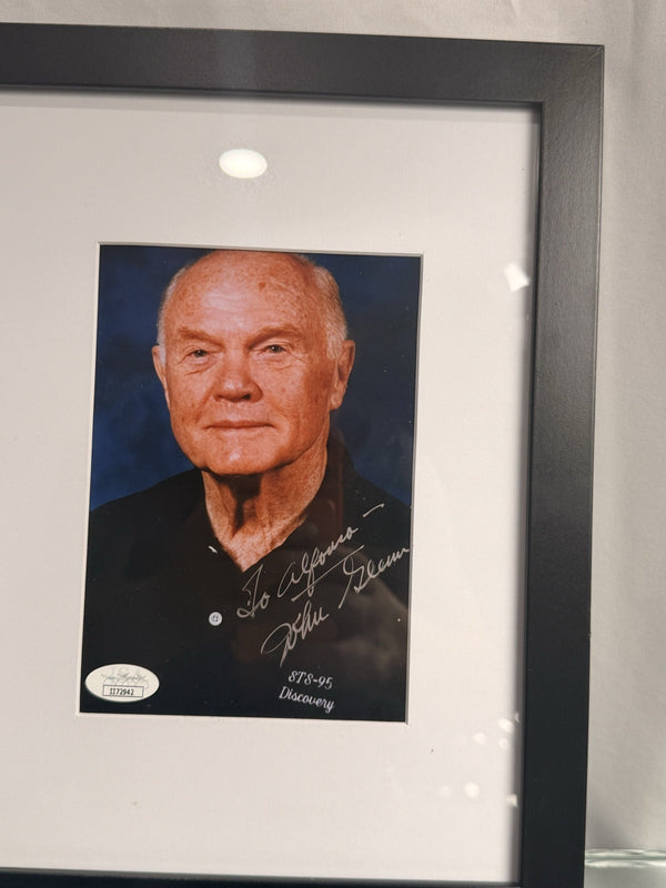 John Glenn Signed Autographed Photo JSA Friendship 7 STS-95 Discovery Framed