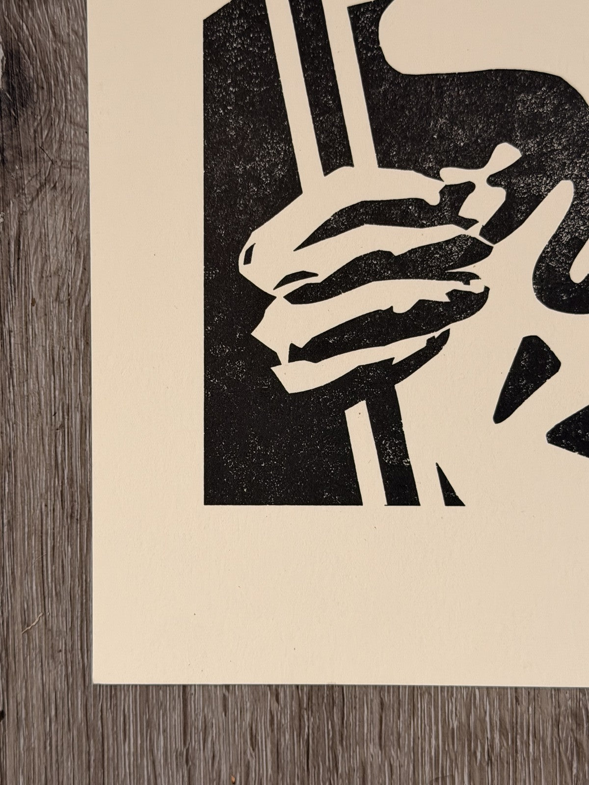 Shepard Fairey Signed Letterpress Print Man Holding Framed Art OBEY 10x13