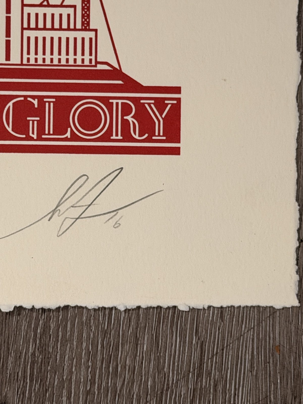 Shepard Fairey Power & Glory Signed Numbered Letterpress OBEY 2016 /450 18x24