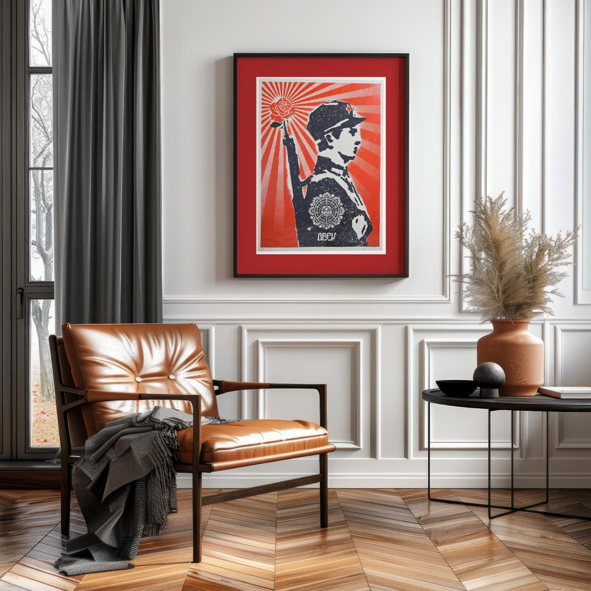 Shepard Fairey OBEY Rose Soldier Signed Screen Print Limited Edition Red