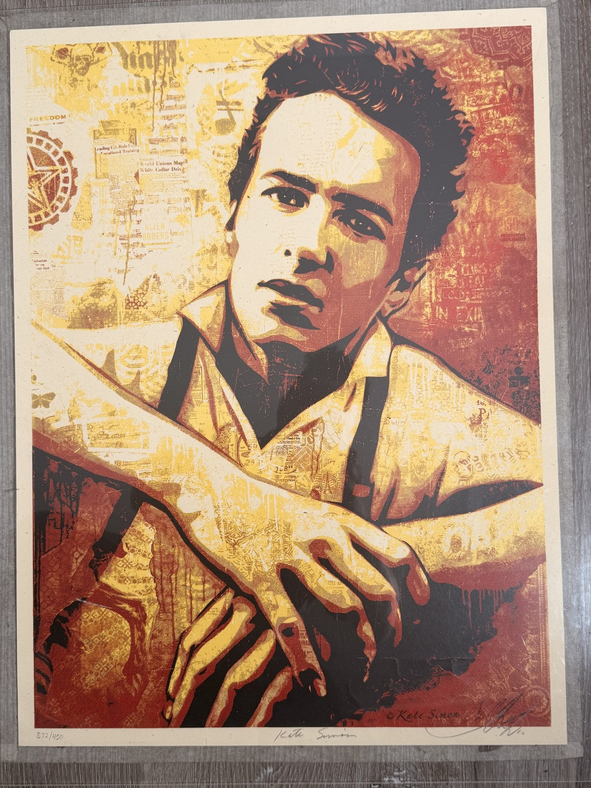 Shepard Fairey Joe Strummer The Clash Signed Numbered Screen Print OBEY