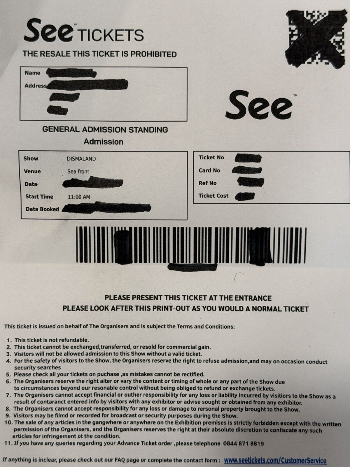 Banksy Dismaland Achieve Greatness 1/10 Signed Stencil Canvas 2015 Ticket