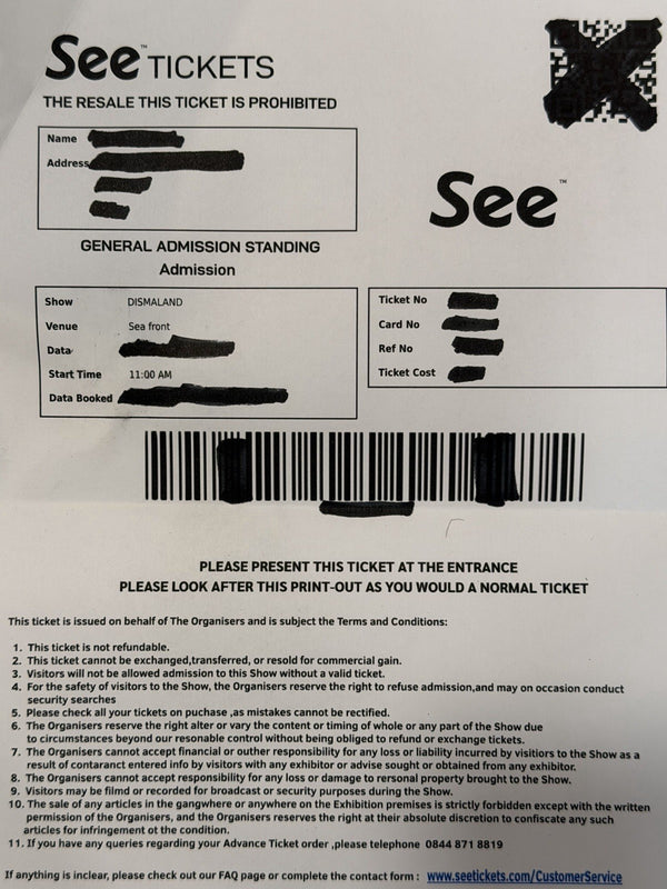 Banksy Dismaland Achieve Greatness 1/10 Signed Stencil Canvas 2015 Ticket