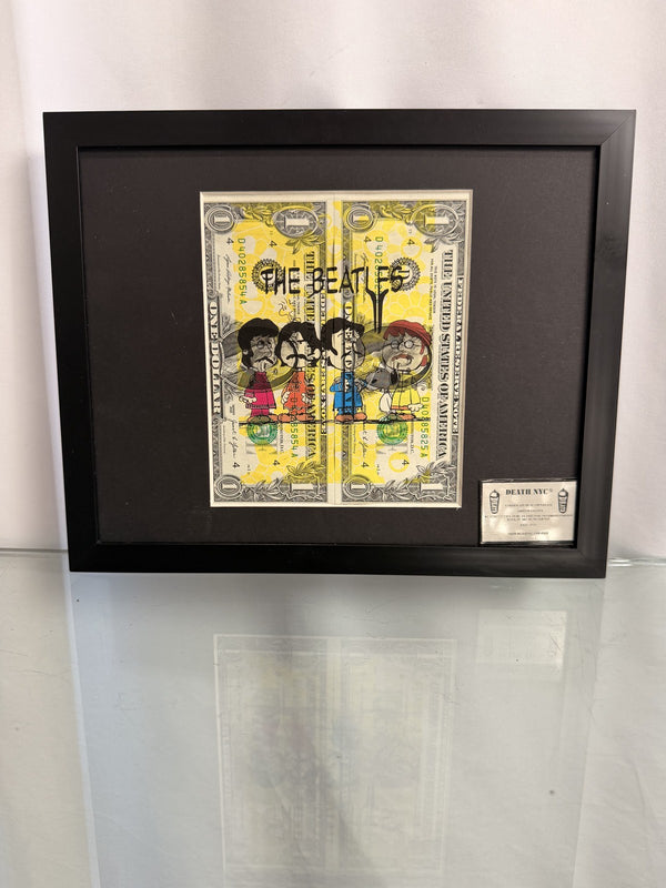 DEATH NYC The Beatles Dollar Art Signed Ltd Ed Framed Print Display