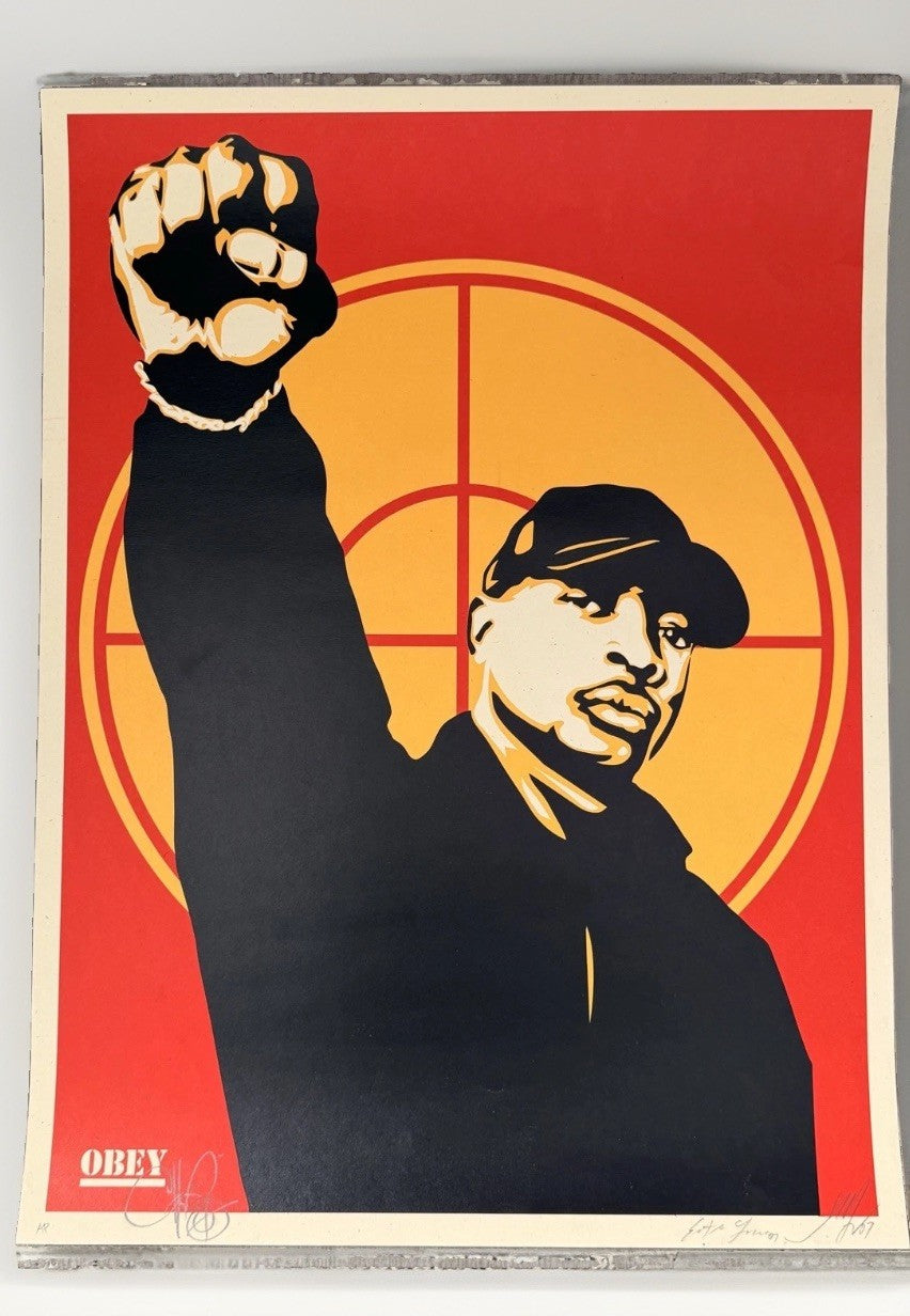 Shepard Fairey x Chuck D Public Enemy Dual Signed Artist Proof AP Print 2007