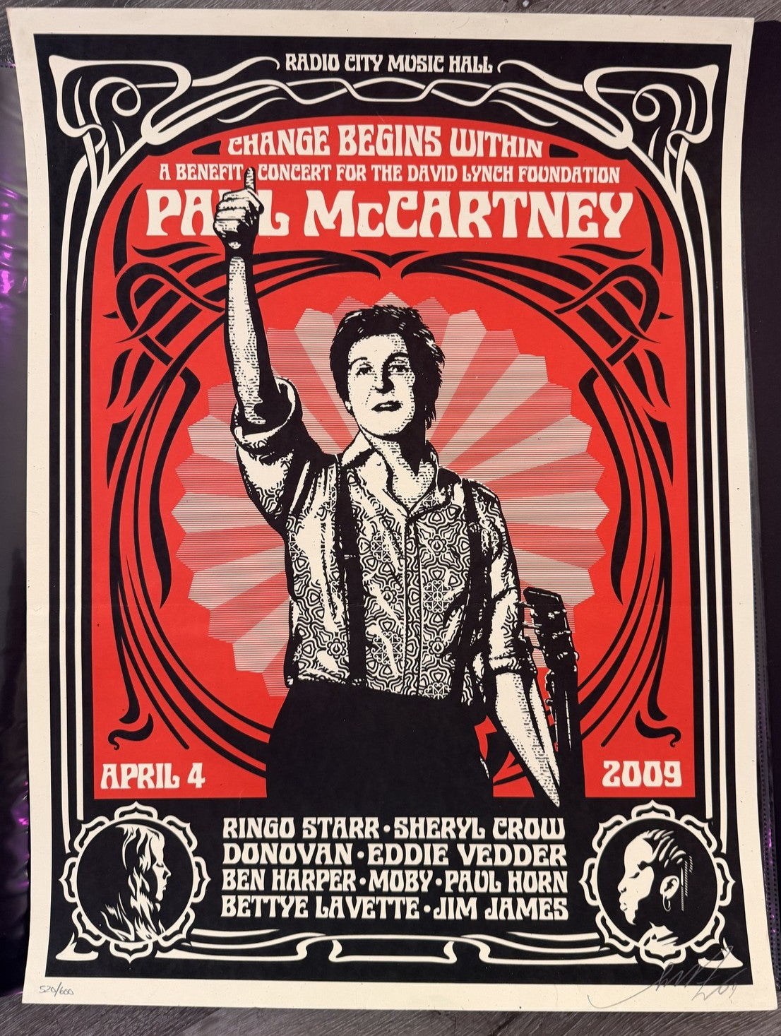 Shepard Fairey Paul McCartney Change Begins Within Signed 529/600 2009 OBEY