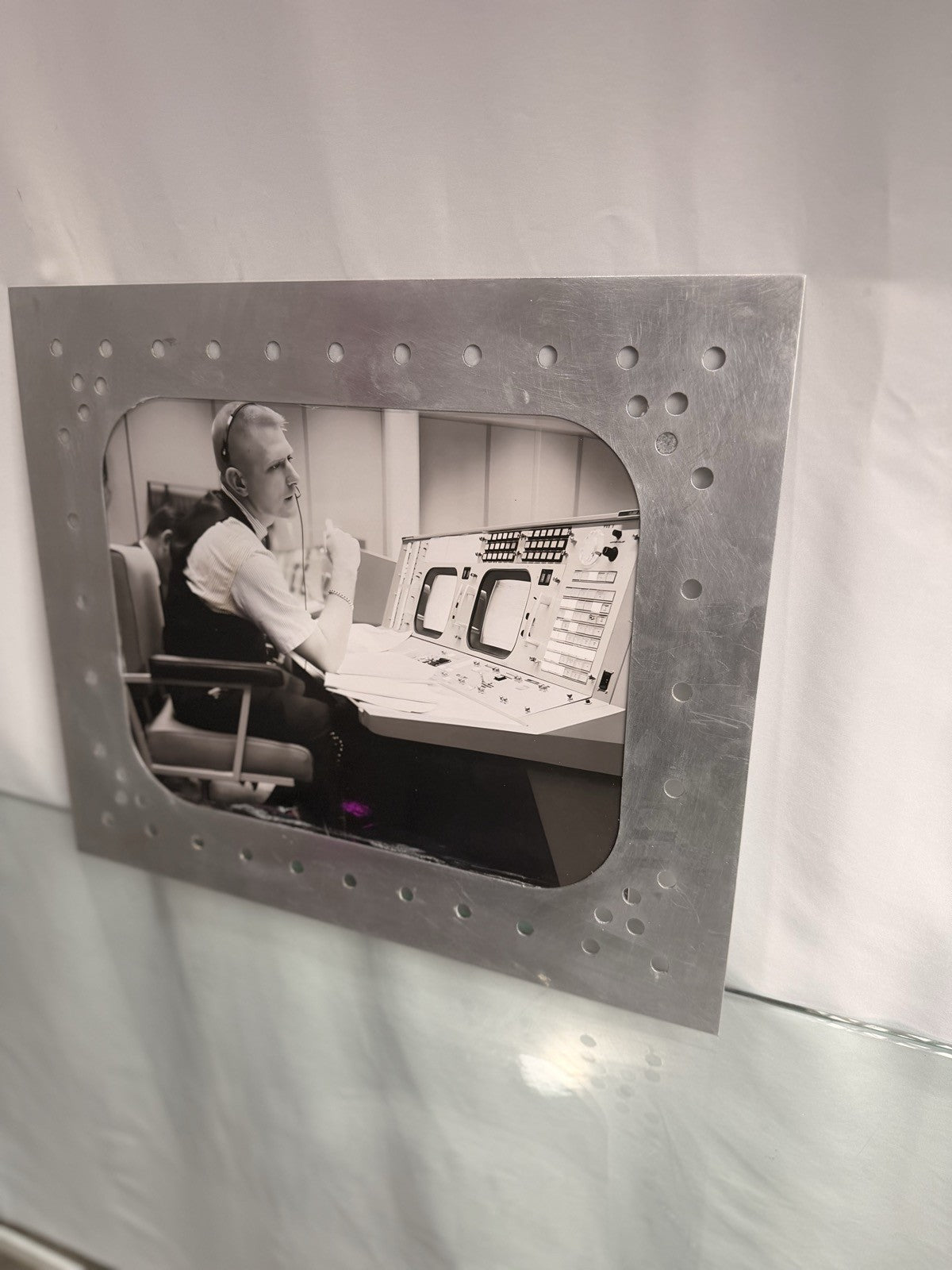 NASA Mission Control Flight Controller Photo Riveted Aluminum Spacecraft Frame