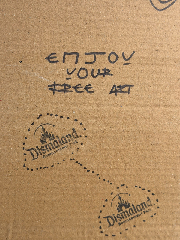 WMMS Signed Original Stencil Spray Art on Cardboard Banksy Dismaland Style 3/3