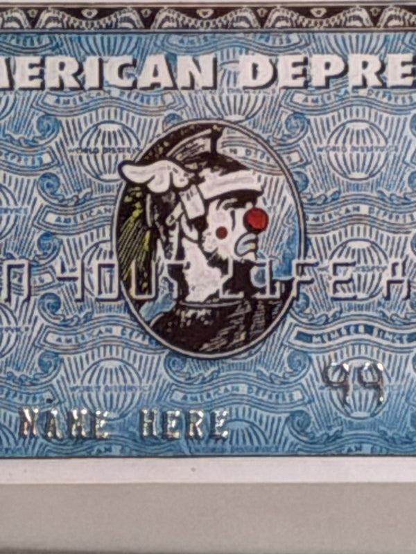 D*FACE x BANKSY American Depress 2015 Dismaland Custom Framed Credit Card Art