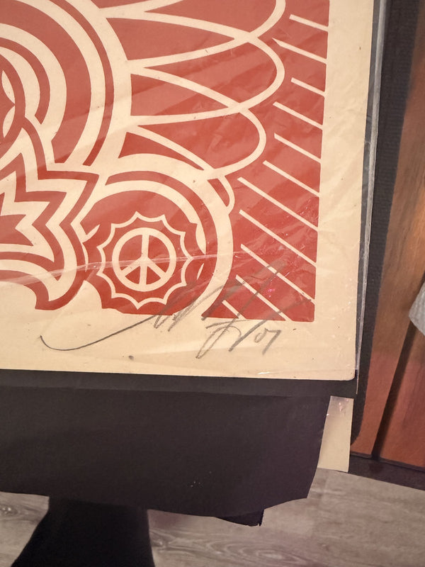 Shepard Fairey Peace Goddess Red Signed Numbered Screen Print 2007 Obey Giant