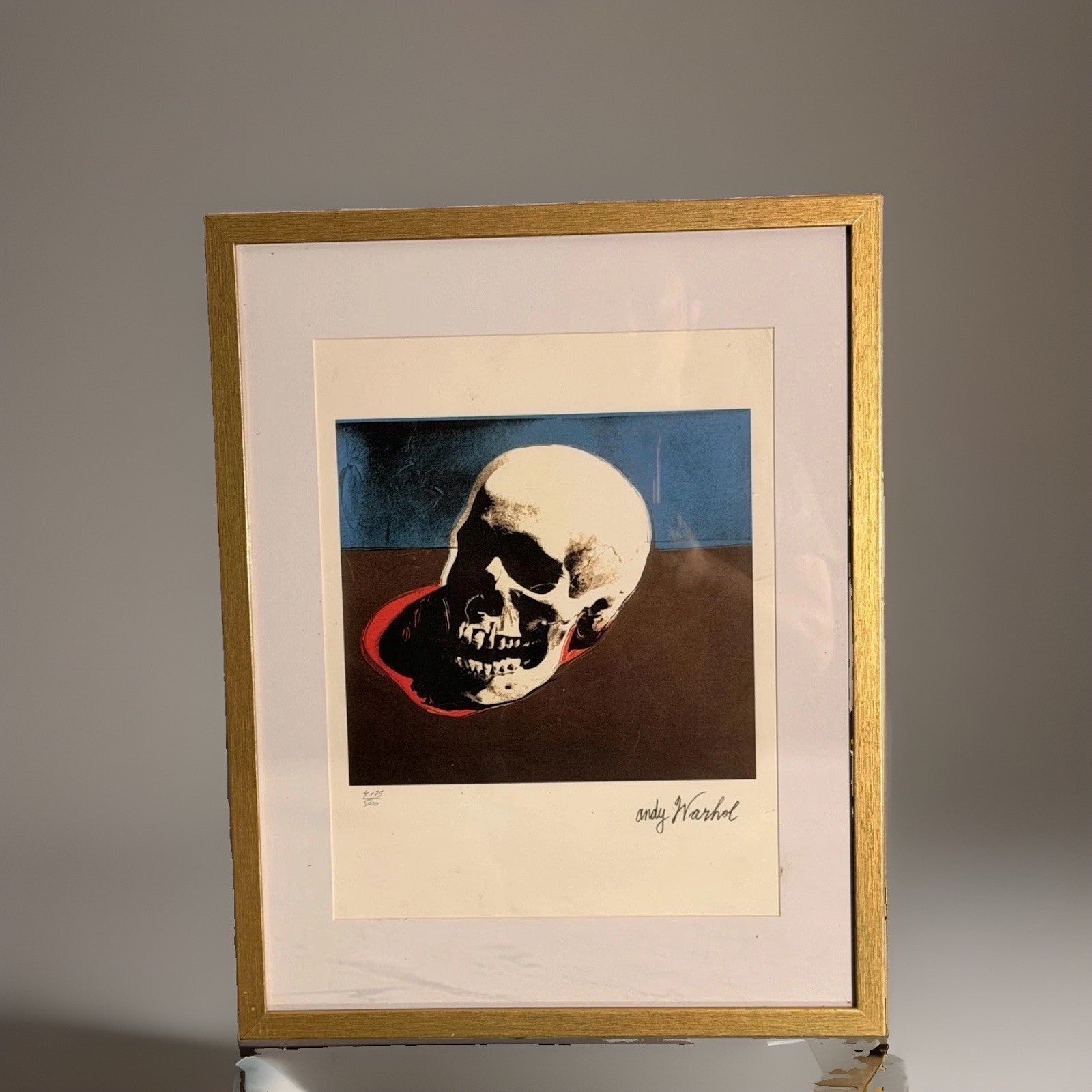 Andy Warhol Skull Numbered Edition 4179/5000 Plate-Signed FRAMED Pop Art Print