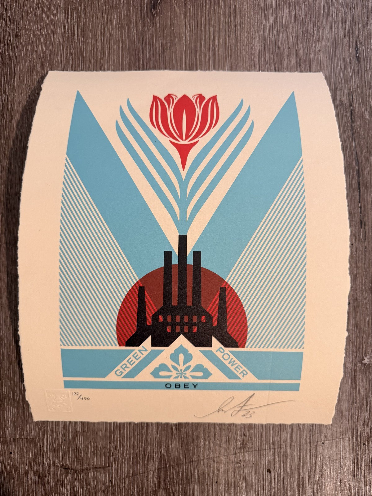 Shepard Fairey Green Power Factory Signed Numbered Letterpress OBEY 2023 /450