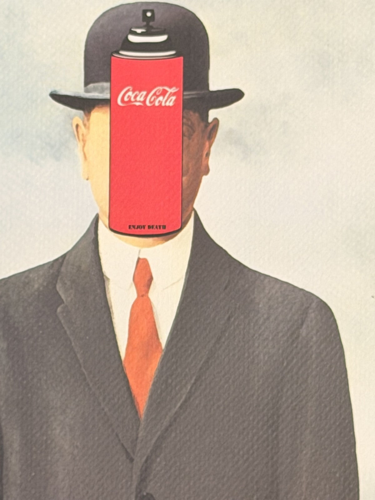 Death NYC Magritte Son of Man Enjoy Death Coca-Cola Signed /100 COA FRAMED