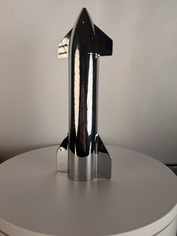 SpaceX Starship Chrome Model Metal Display Rocket 1:150 Scale 13in Sold Out