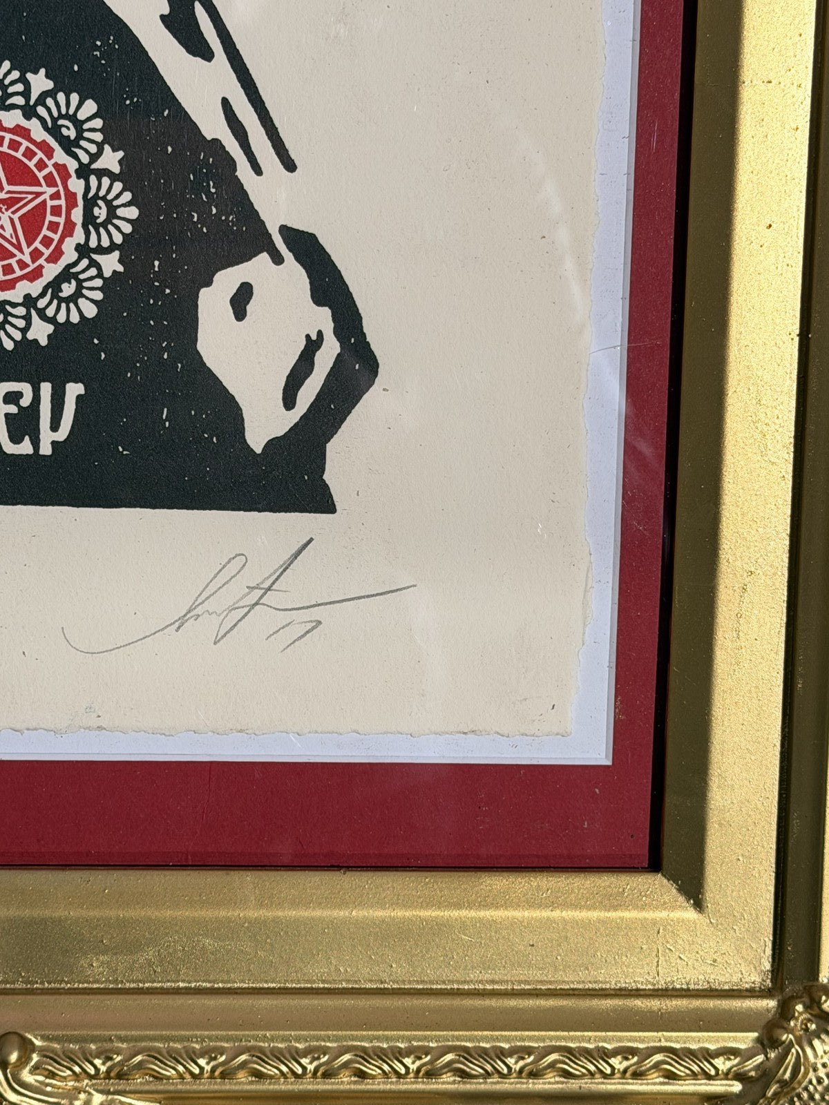 Shepard Fairey Chinese Soldier Signed Numbered 140/450 Letterpress OBEY Framed