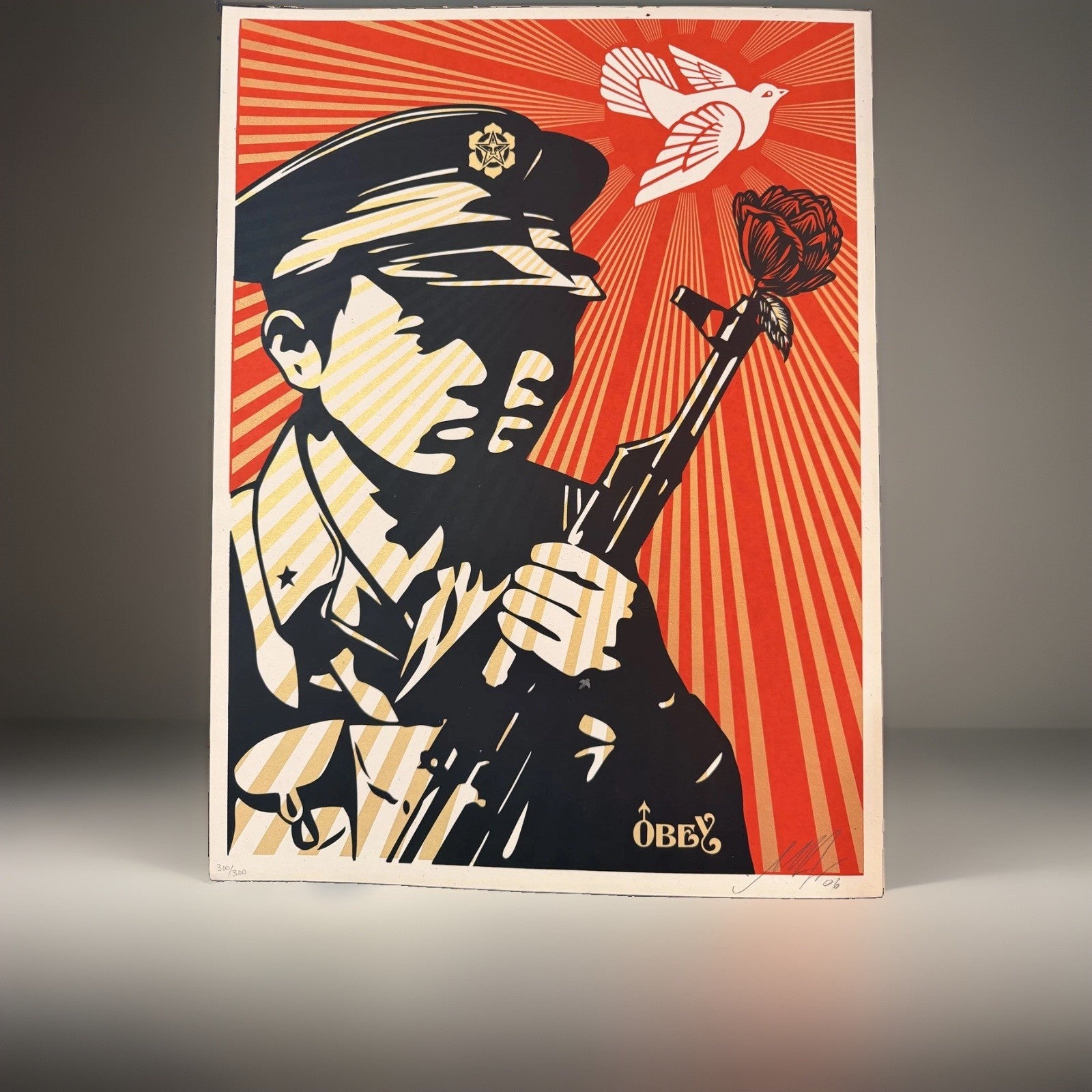 Shepard Fairey Chinese Soldiers 2 Signed Numbered 300/300 Gold 2006 OBEY Print