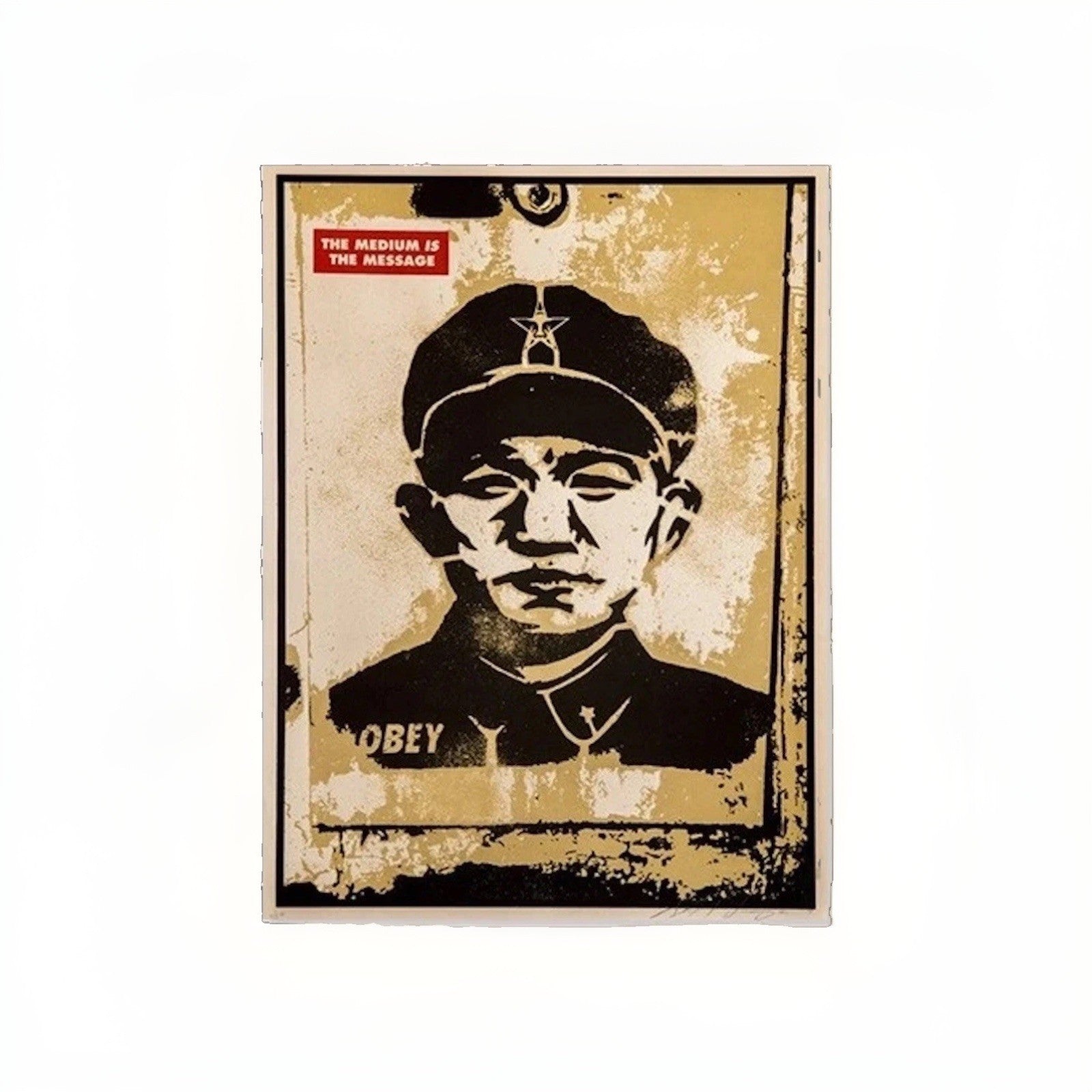 Shepard Fairey Chinese Stencil The Medium Is The Message Signed AP Obey 2000