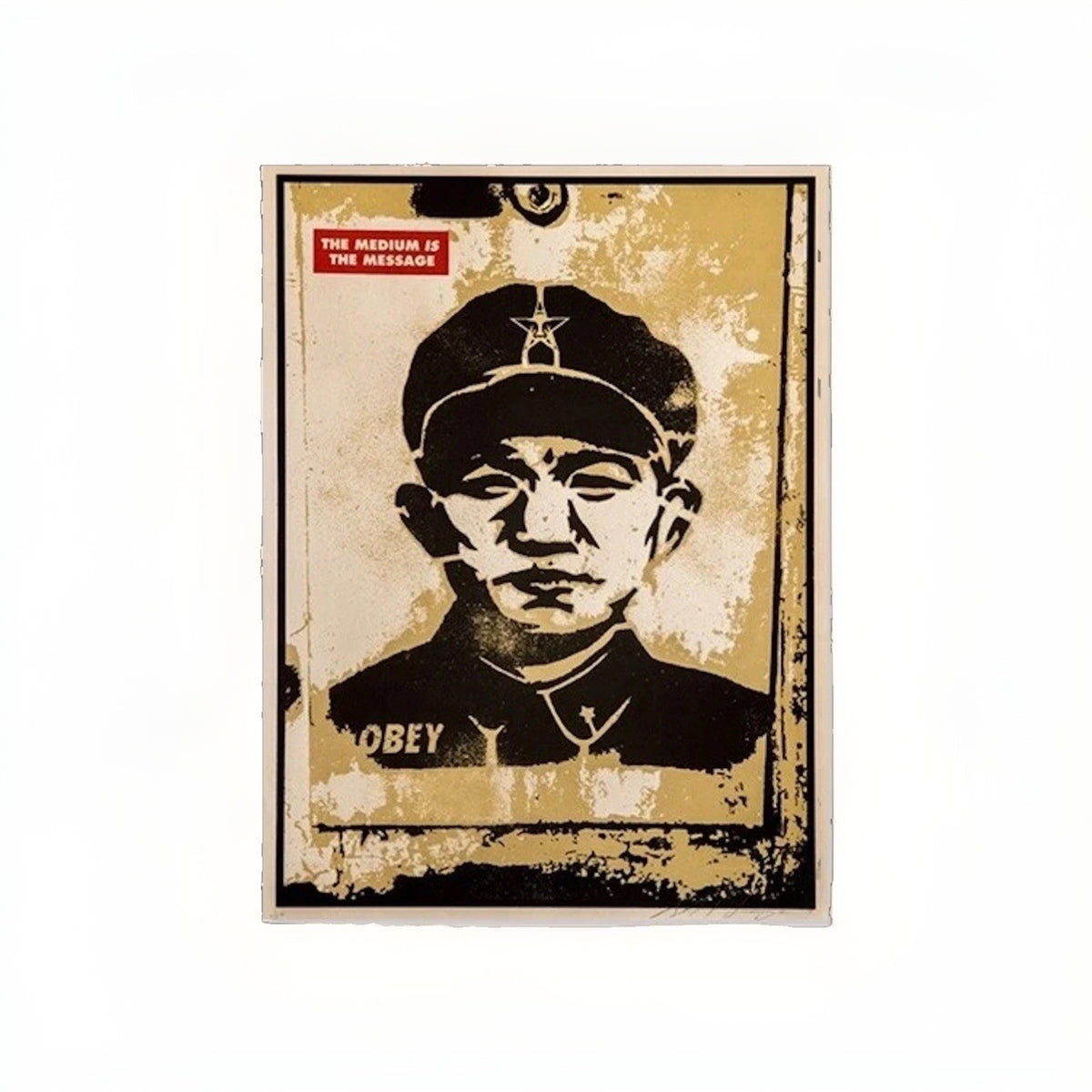 Shepard Fairey Chinese Stencil The Medium Is The Message Signed AP Obey 2000
