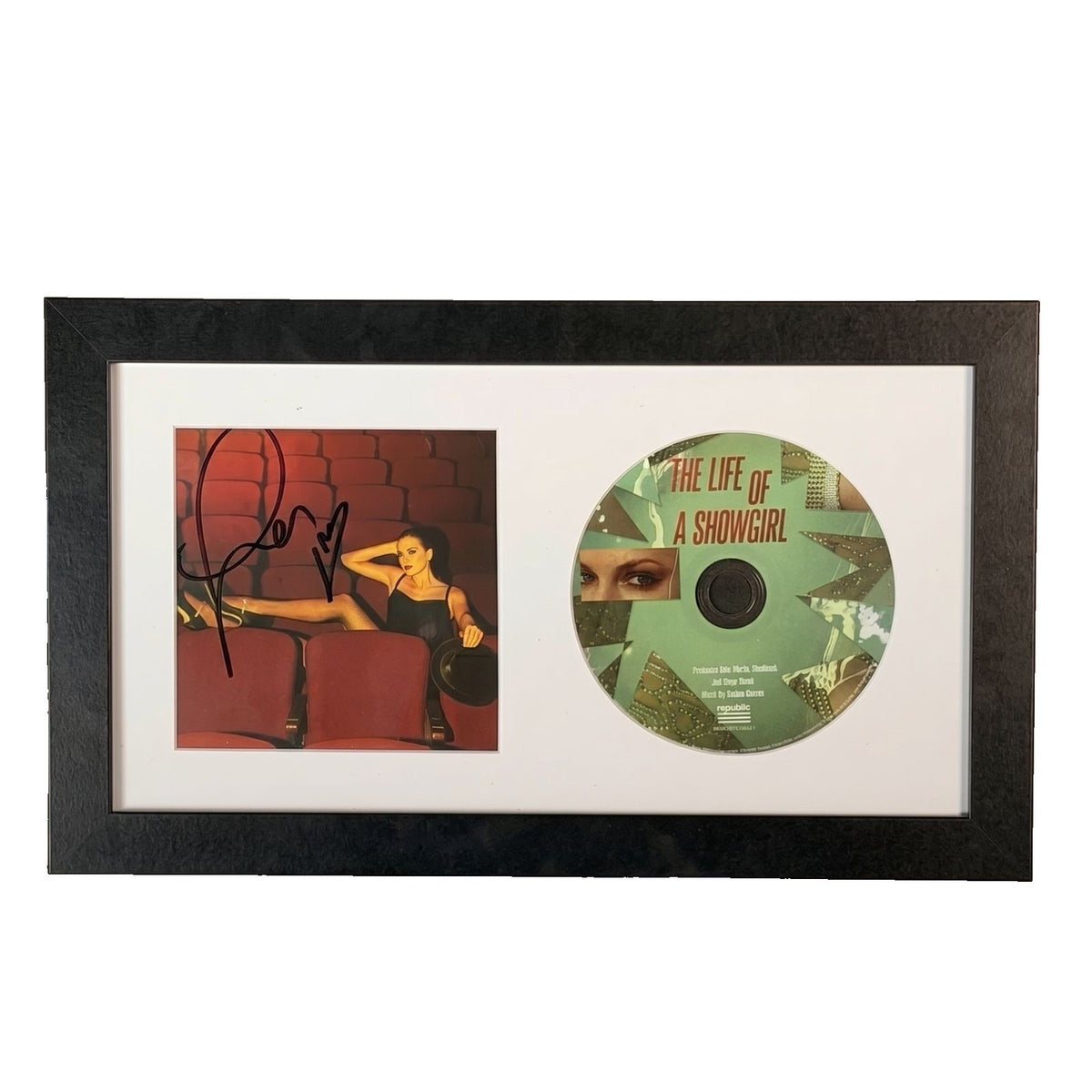 Taylor Swift Signed CD 'The Life of a Showgirl' Framed Display with Photo