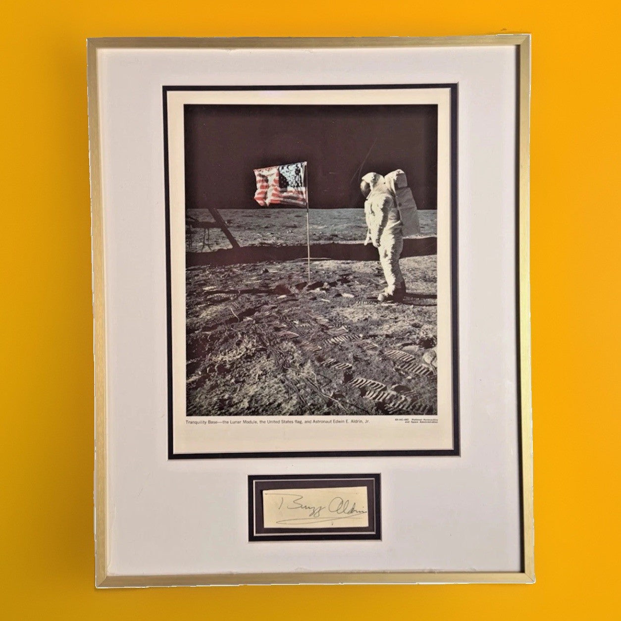 BUZZ ALDRIN APOLLO 11  TRANQUILITY FRAMED AUTOGRAPH - ZARELLI SPACE COA