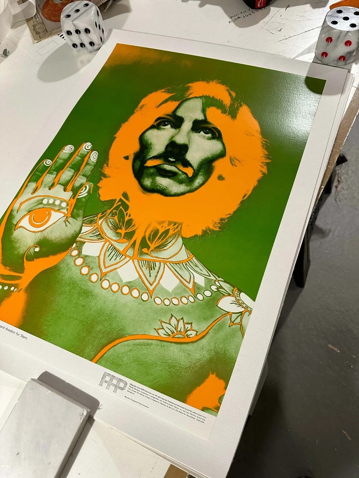 Original Beatles George Harrison Portrait by Richard Avedon, On Linen