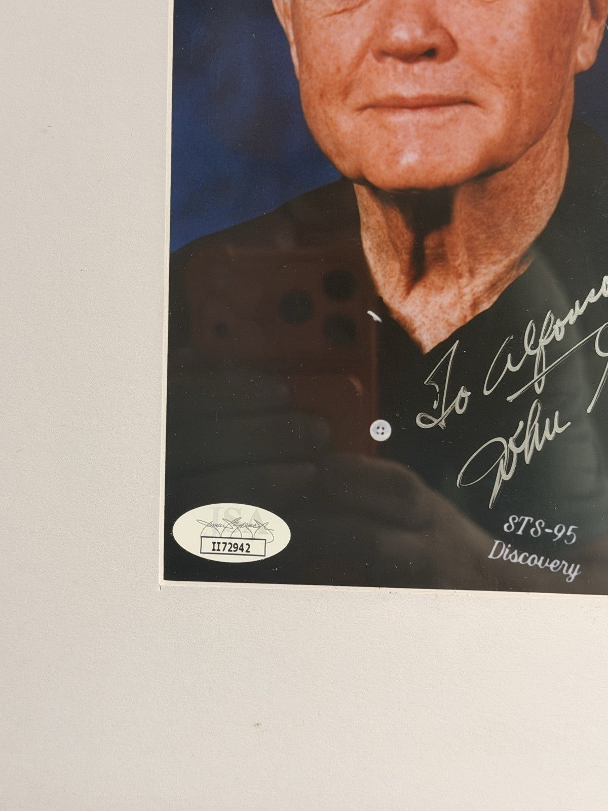 John Glenn Signed Autographed Photo JSA Friendship 7 STS-95 Discovery Framed