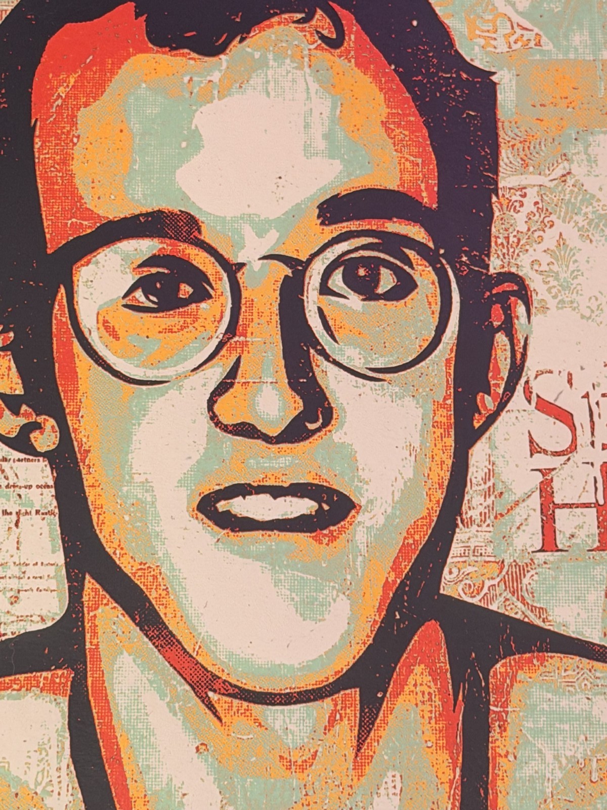 Shepard Fairey Keith Haring Signed Numbered Screen Print OBEY Portrait /450