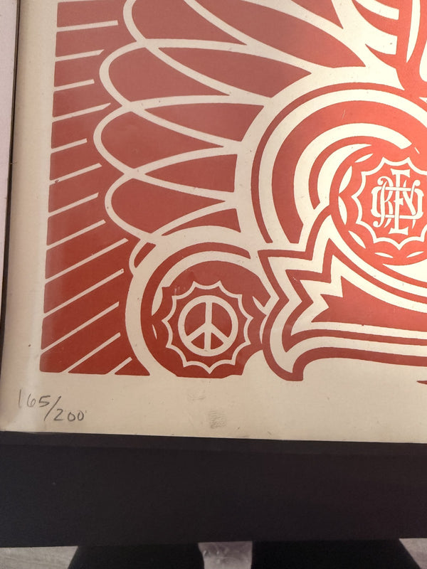 Shepard Fairey Peace Goddess Red Signed Numbered Screen Print 2007 Obey Giant
