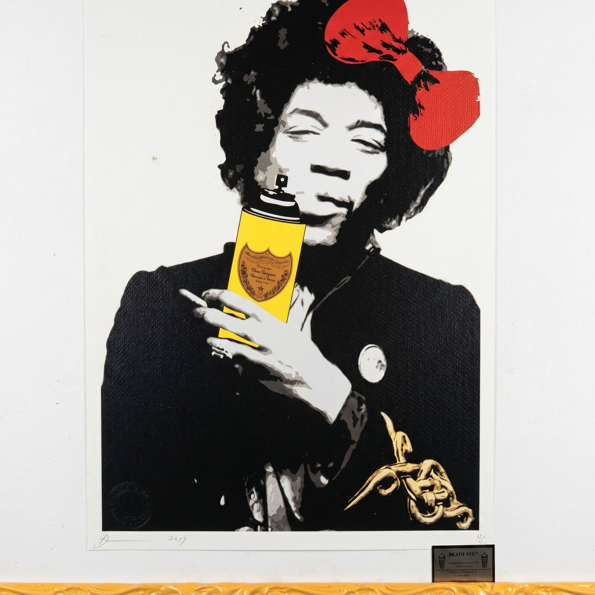 Death NYC Jimi Hendrix Dom Perignon 2017 H/C Artist Proof Signed Print COA