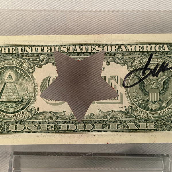 Death NYC — "Red Star" Single Dollar Bill Mixed Media
