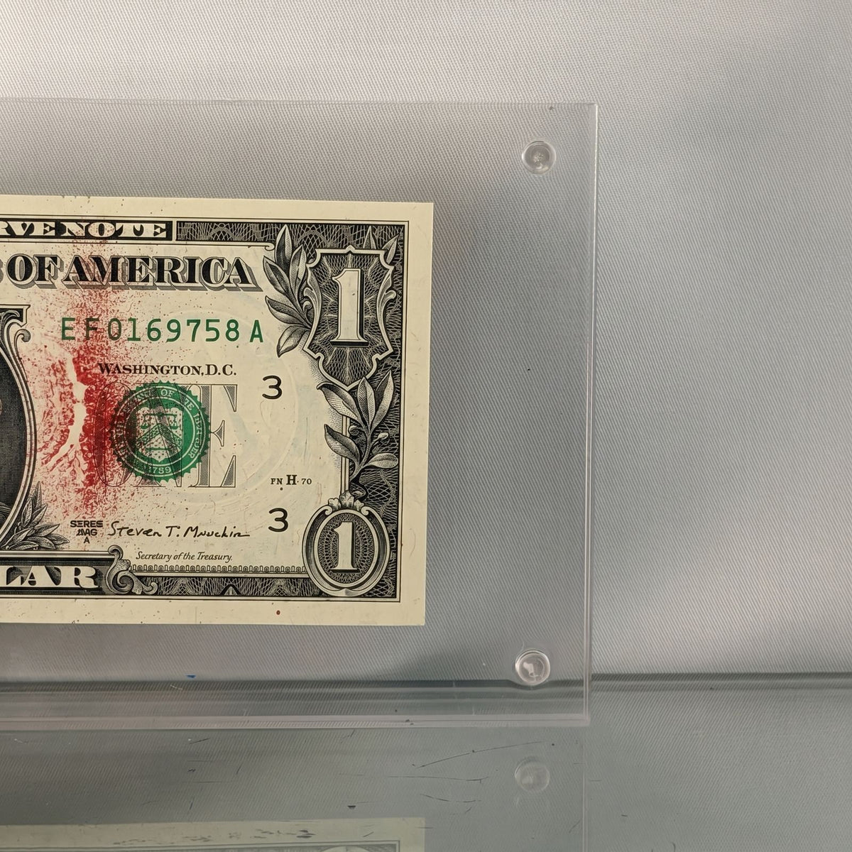 Death NYC — "Red Star" Single Dollar Bill Mixed Media