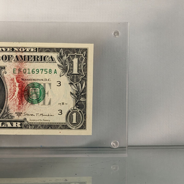 Death NYC — "Red Star" Single Dollar Bill Mixed Media