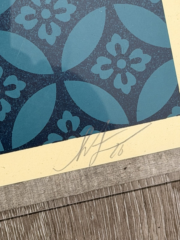 Shepard Fairey Peace and Justice Angel Signed Screen Print OBEY Giant Teal