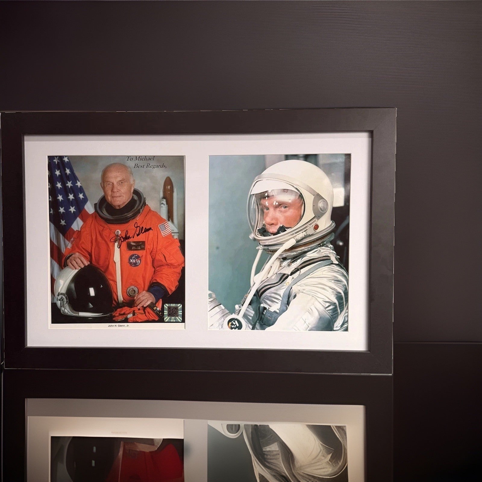 John Glenn Signed Autographed NASA Photo Display JSA Mercury Astronaut Framed