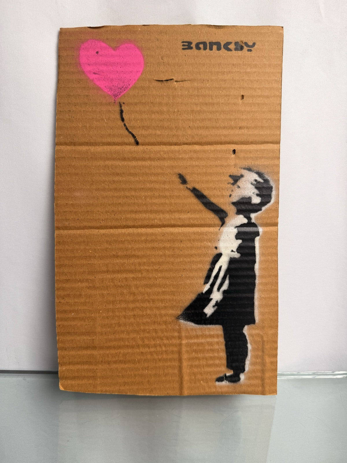 WMMS Signed Original Stencil Spray Art on Cardboard Banksy Dismaland Style 3/3