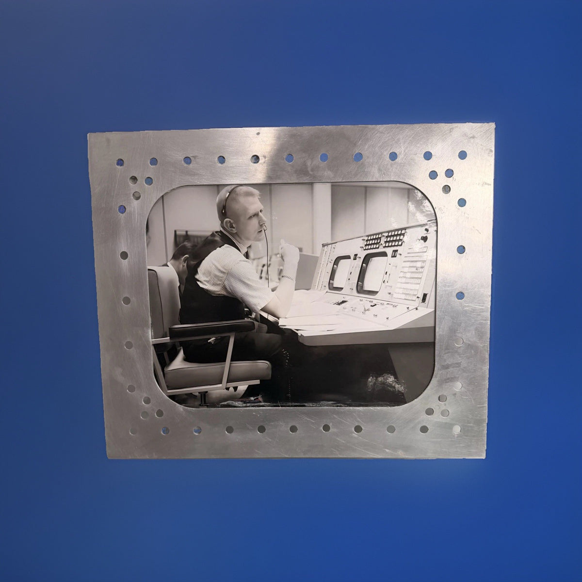 NASA Mission Control Flight Controller Photo Riveted Aluminum Spacecraft Frame