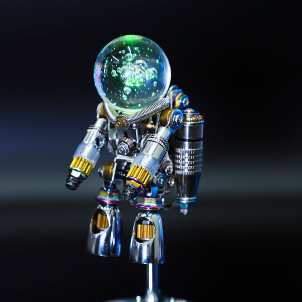 Light Up Nebula Astronaut 3D Metal Model Galaxy Ball Glass Dome Space Desk Decor