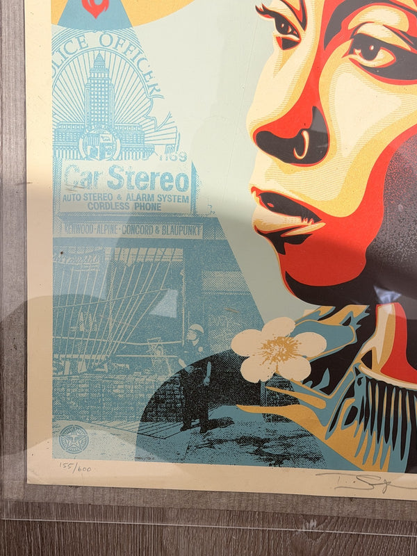 Shepard Fairey Eyes on the King Verdict Signed Numbered /600 OBEY 18x24 Riots