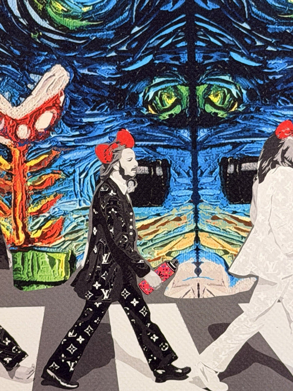 Death NYC Death Is Free Beatles Abbey Road LV Starry Night Mario Signed Print
