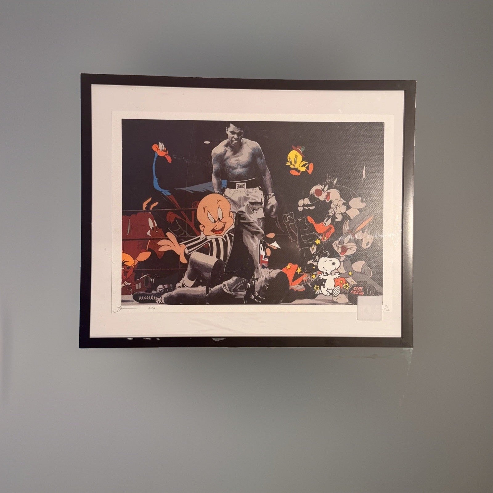 Death NYC Mike Tyson Looney Tunes Signed Numbered LTD 100 FRAMED Boxing Pop Art