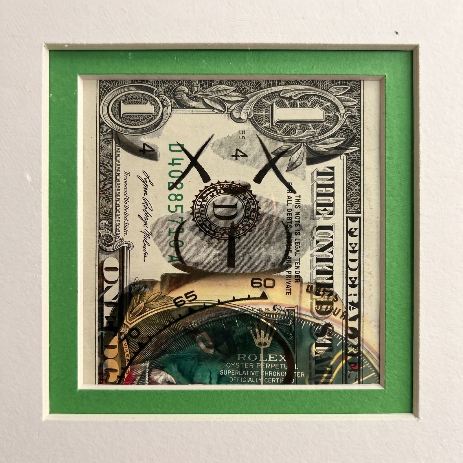 Death NYC — Rolex Daytona Pop Art on U.S. $1 Bill