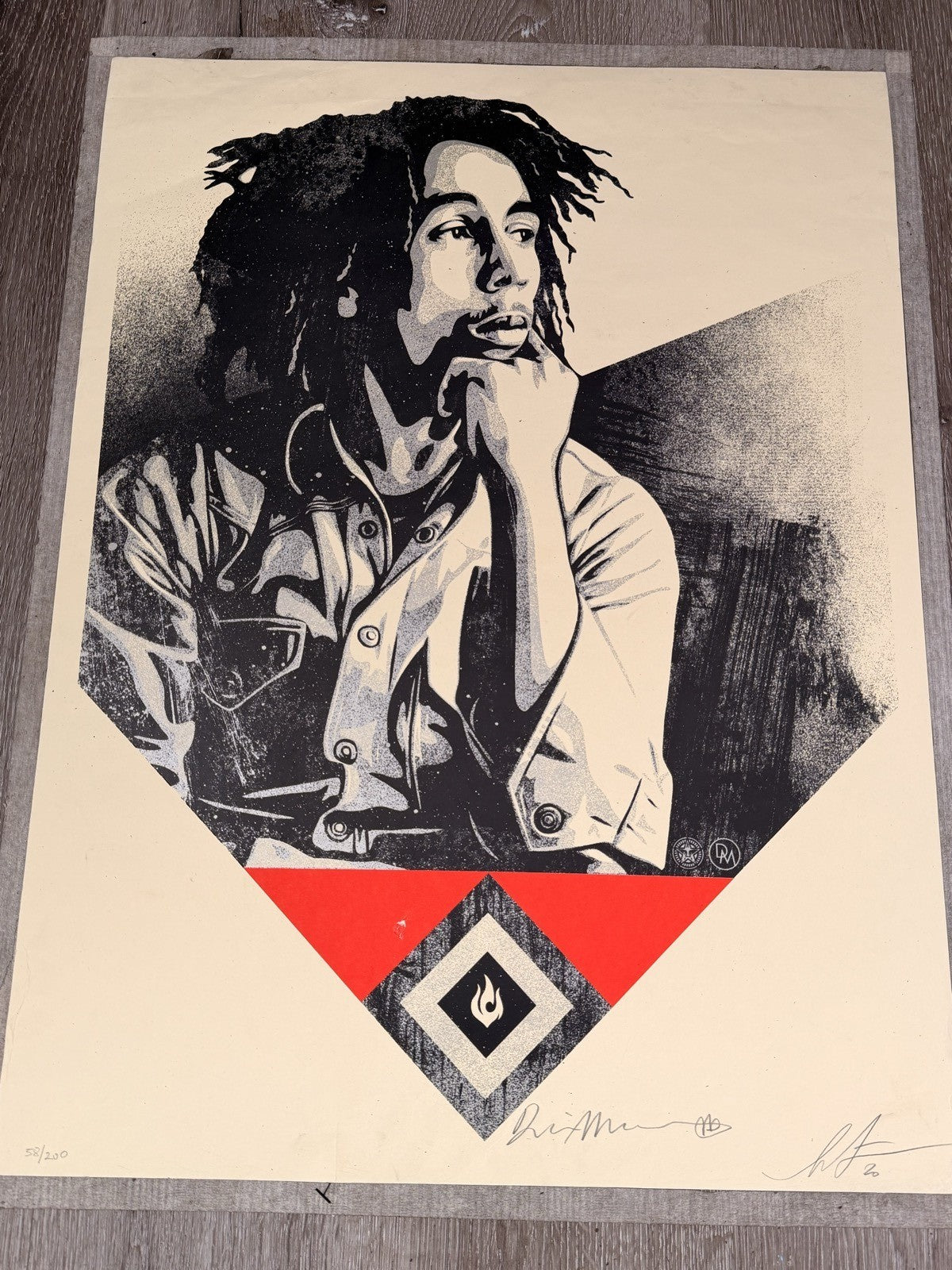 Shepard Fairey x Dennis Morris Bob Marley Dual Signed Print 2020 Obey 58/200