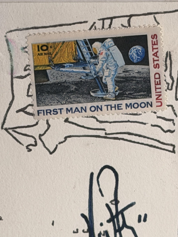Andy Warhol Moonwalk Astronaut Print Apollo 11 First Man on Moon Framed Vtg