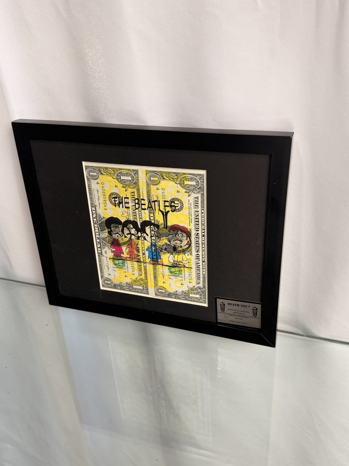 DEATH NYC The Beatles Dollar Art Signed Ltd Ed Framed Print Display